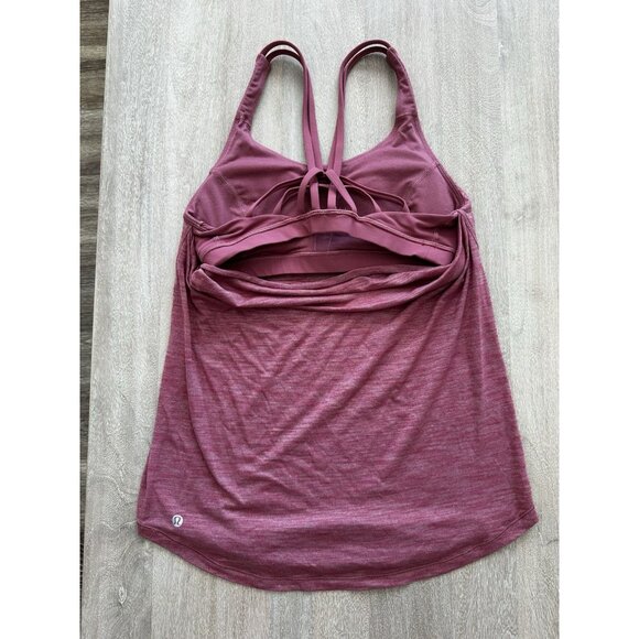 Lululemon Moment To Movement 2-In-1 Tank Heathered Cherry Tint / Cherry Tint 4 - Picture 4 of 5